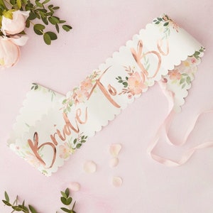 Bride to be Sash, Team Bride Sash, Bachelorette Sashes, Bridesmaid Sash, Bridal Shower Sash, Floral Hen Party Sash, Hen Do Accessories