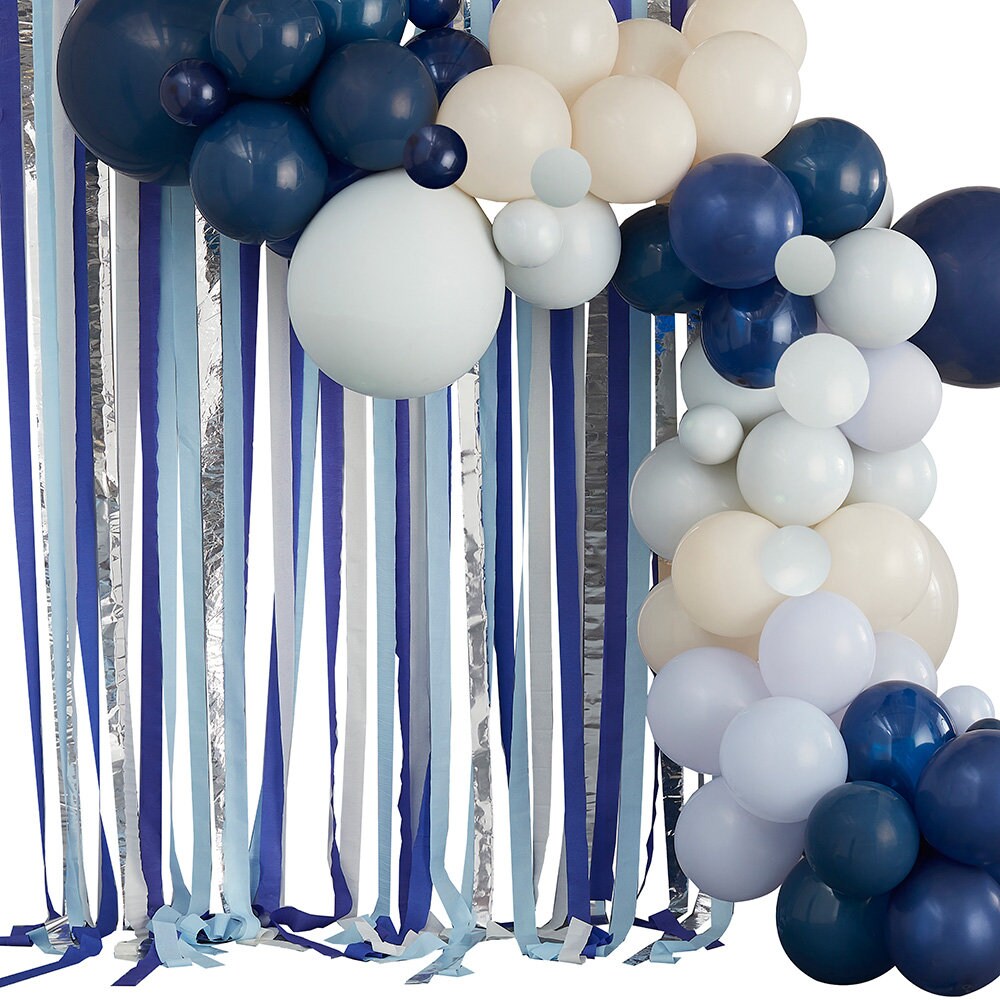 Guirlande Ballon Bleu Rose Argenté 120pcs Arche Ballon pour Fête Mariage  Anniversaire Ballon Bleu Décoration Anniversaire Mariage