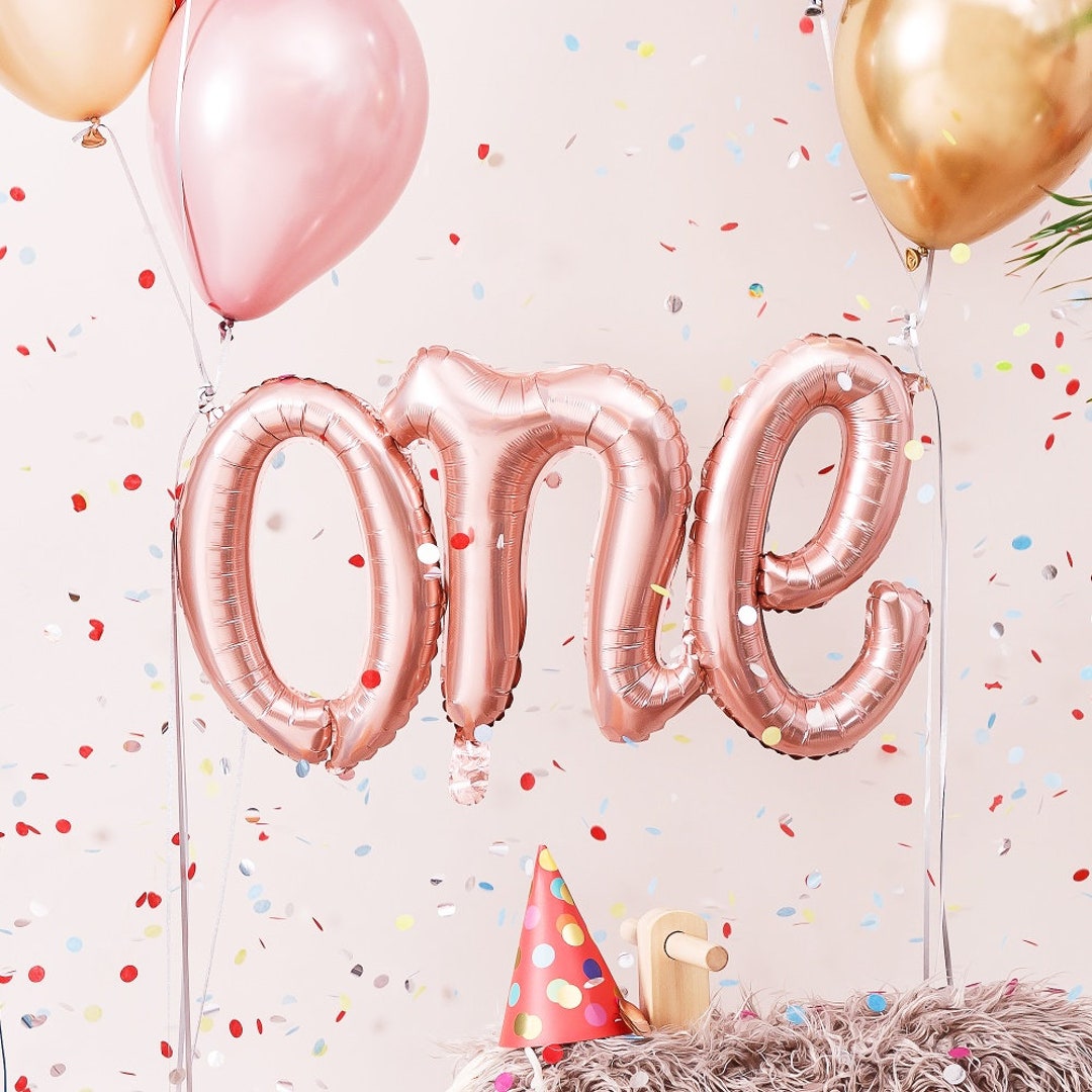Un palloncino in oro rosa, decorazioni per il 1 compleanno, palloncini per  il 1 compleanno, palloncini con numeri, festa di compleanno in oro rosa,  palloncino con scritta in oro rosa -  Italia