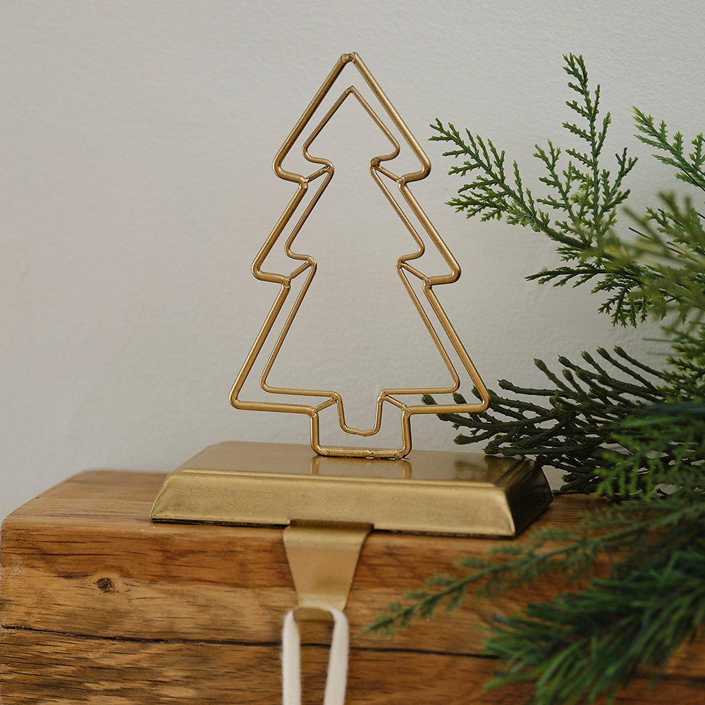 Gold Christmas Tree Stocking Holder, Christmas Stocking Holder, Christmas  Stocking Hangers, Christmas Decorations, Fireplace Stocking Holder 