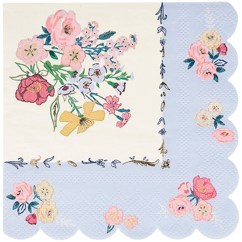 16 English Garden Party Napkins Floral Paper Napkins Etsy UK