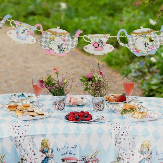 Blue Alice in Wonderland Party Table Cover Wonderland -  Norway