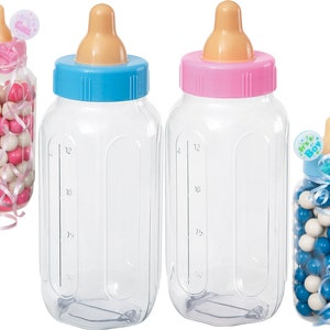 Baby Bottle Bank, Baby Shower Favours, Blue Pink Baby Shower Decorations, Gender Reveal Favours, Fillable Baby Bottle Favours, Piggy Banks