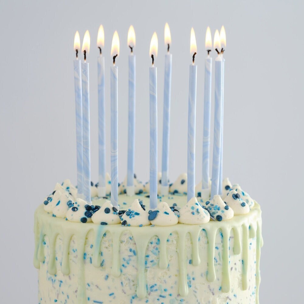 Candeline Compleanno Particolari Numeri Grandi BLU, Decorazione Torta  (D3o)