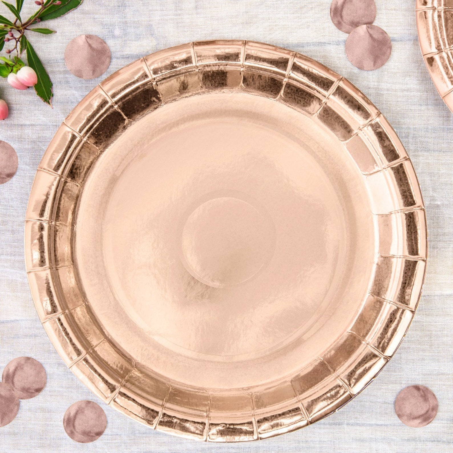 6 Rose Gold Plates Rose Gold Party Plates Birthday Plates Etsy UK