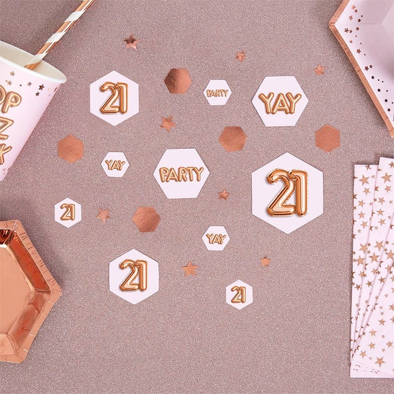 21st Birthday Table Confetti Table Scatter Birthday Party Rose Gold Party Table Sprinkles Party Decoration Birthday Table Decoration