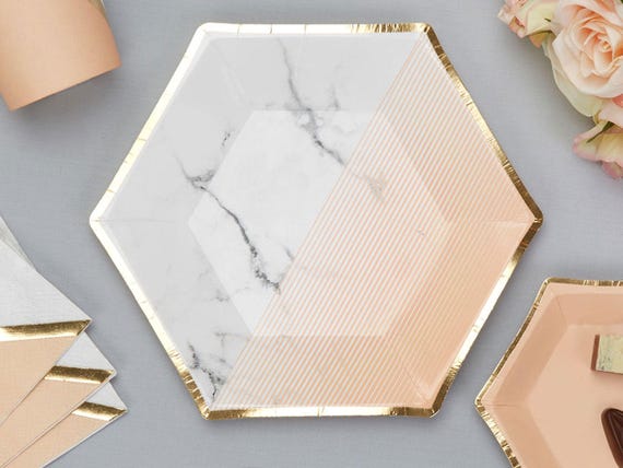 peach disposable plates