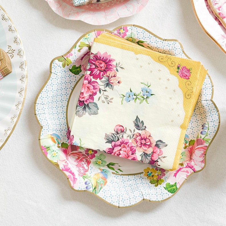 20 Floral Paper Napkins Birthday Napkins Tea Party Napkins Etsy UK