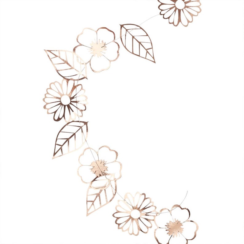 3m Rose Gold Foiled Flower Garland Rose Gold Flower Bunting Etsy