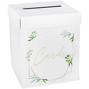 Botanical Wedding Post Box, Wedding Reception Card Box, Boho Wedding Decor, Wedding Wishing Well, Gold Wedding Card Box, Wedding Supplies image 2