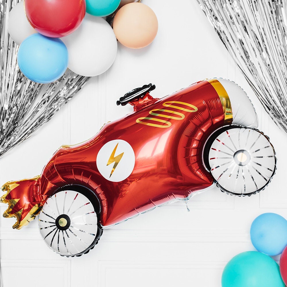 Palloncino gigante per auto da corsa rossa, decorazioni di compleanno per  auto da corsa, palloncini per feste di compleanno per ragazzi, palloncini  di compleanno, festa a tema auto, palloncini a elio 