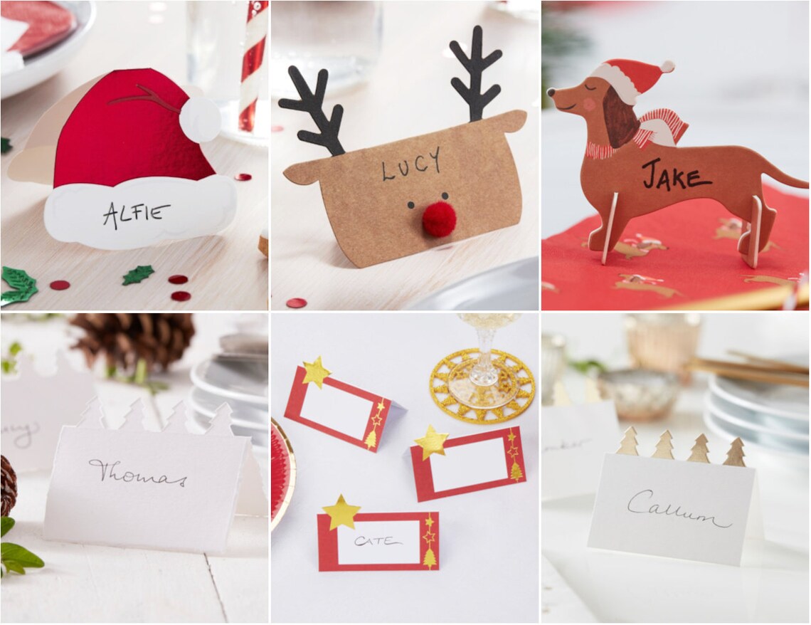 Christmas Place Cards Christmas Table Decorations Christmas Etsy