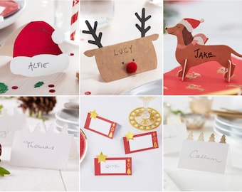 Christmas Place Cards, Christmas Table Decorations, Christmas Place Settings, Holiday Place Cards, Place Name Cards, Christmas Dinner Table