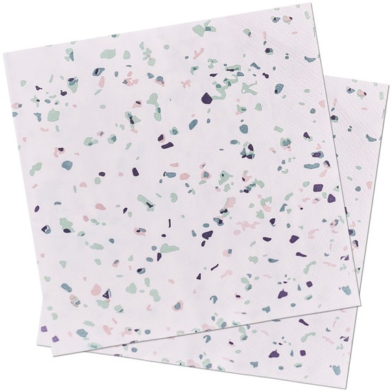 Serviettes en papier terrazzo