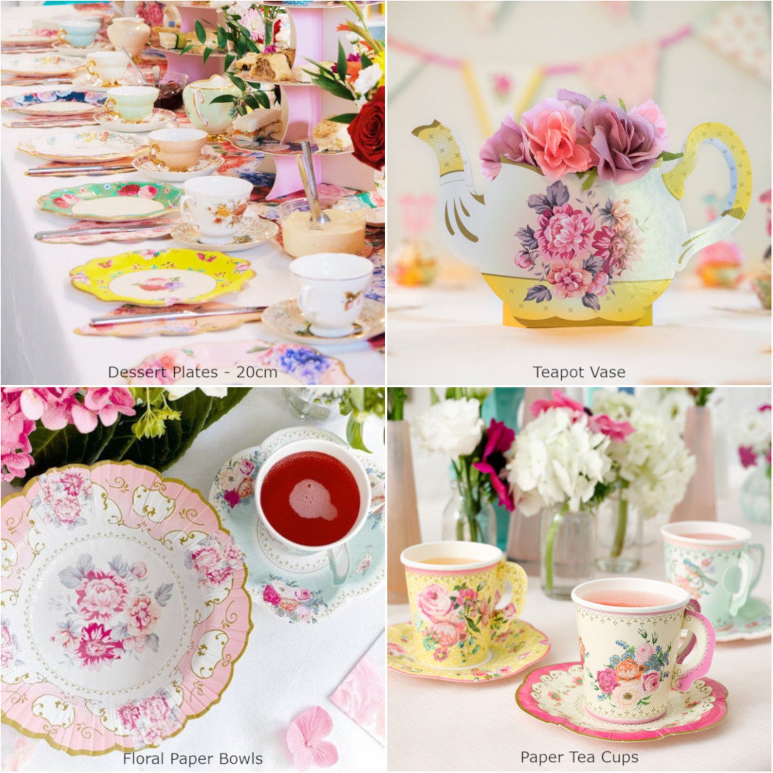 Floral Party Supplies Floral Birthday Decorations Afternoon Etsy