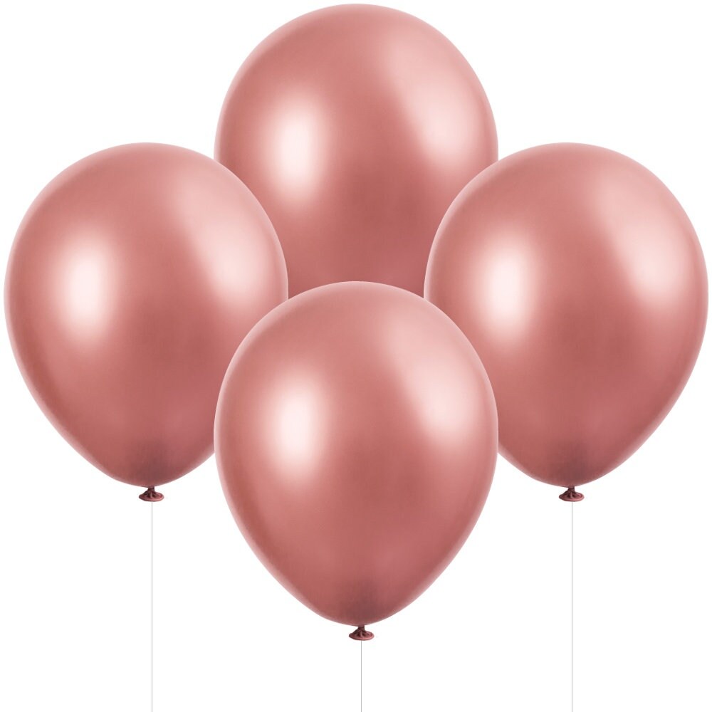 6 Metallic Rose Gold Balloons Hen Party Balloons Birthday Etsy UK