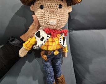 Stuffed, crocheted, (amigurumi) cowboy.