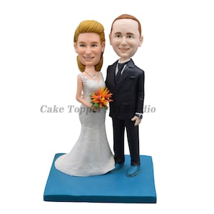 Adorno para tarta de boda personalizado: Cabezón de novios