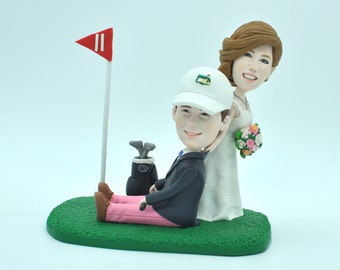 Golf Themed Wedding Cake Topper,Custom cake topper,Cake topper for wedding,Engagement cake topper,Just married gift