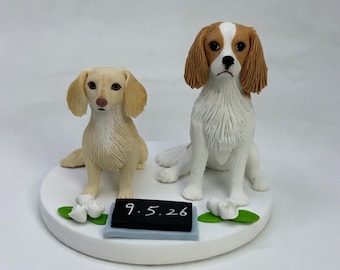 Personalized Pet Wedding Cake Topper: Custom Dog & Cat Figurine