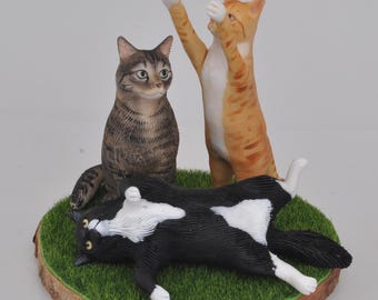 Personalized Pet Wedding Cake Topper: Custom Dog & Cat Figurine