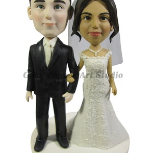 Personalized Wedding Cake Topper: Bride and Groom Bobblehead