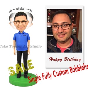 Birthday bobblehead  custom figurine Custom Bobble head  Custom made   Bobblehead Christmas Gift  Father's day Father bobble head