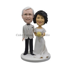 Wedding Anniversary Cake Topper Custom cake topper gifts for mom gift for dad Custom bobble head wedding anniversary gift