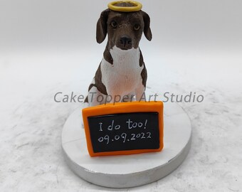 Personalized Pet Wedding Cake Topper: Custom Dog & Cat Figurine