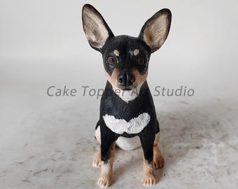 Topo de bolo de casamento personalizado para animais de estimação: estatueta personalizada de cão e gato
