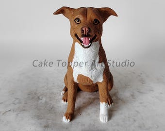 Topo de bolo de casamento personalizado para animais de estimação: estatueta personalizada de cão e gato