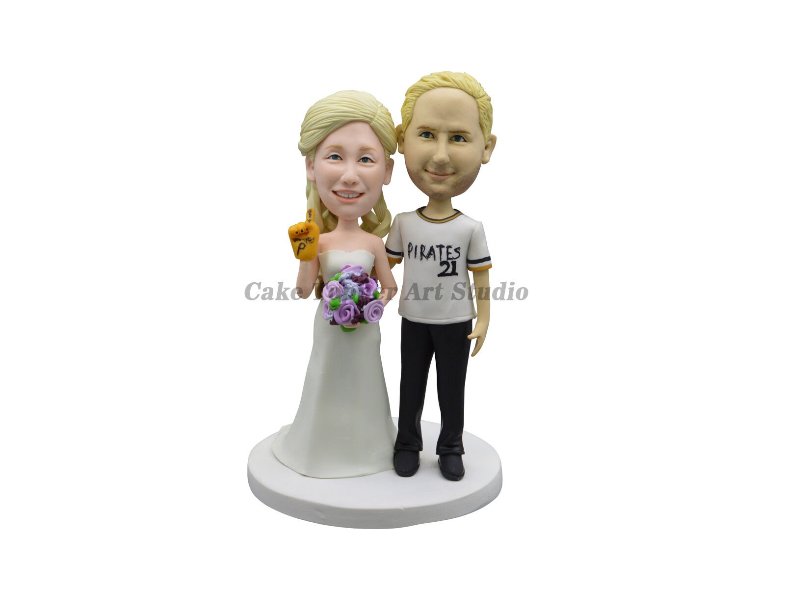 bobblehead cake topper wedding cake topper Bride and groom cake topper ...