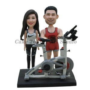 Custom Bride and Groom Bobblehead Cake Topper