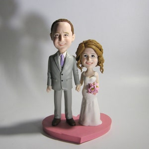 Unique wedding cake topper personalized customm polymer clay toppers funny cartoon bride & groom figure figurines