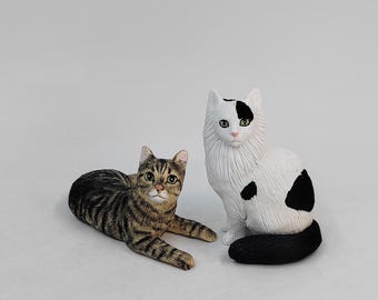 Topo de bolo de casamento personalizado para animais de estimação: estatueta personalizada de cão e gato