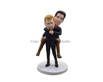 Gay Wedding Toppers, same sex cake topper,2 grooms cake topper,Custom bobblehead,gay cake topper,gay man wedding, gay cake,gay wedding,