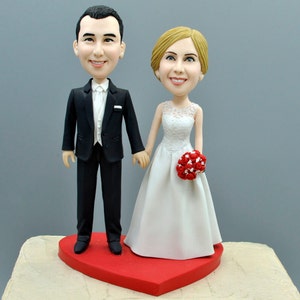 Personalized Wedding Cake Topper: Custom Bride and Groom Bobblehead