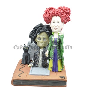 Halloween Theme Custom Bobblehead Cake Topper with Pet