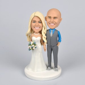 Adorno para tarta de boda personalizado: Cabezón de novios