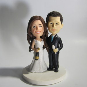 Custom Wedding Cake Topper: Personalized Bobblehead Figurine with Pets