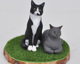 Personalized Pet Wedding Cake Topper: Custom Dog & Cat Figurine
