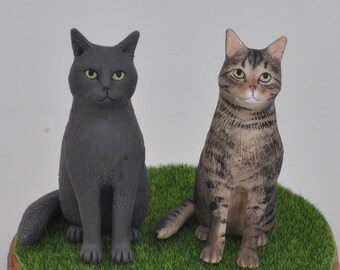 Personalized Pet Wedding Cake Topper: Custom Dog & Cat Figurine