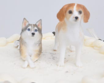 Personalized Pet Wedding Cake Topper: Custom Dog & Cat Figurine