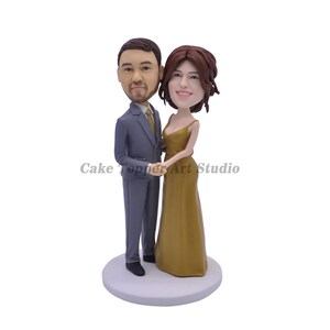 Adorno para tarta de boda personalizado: Cabezón de novios
