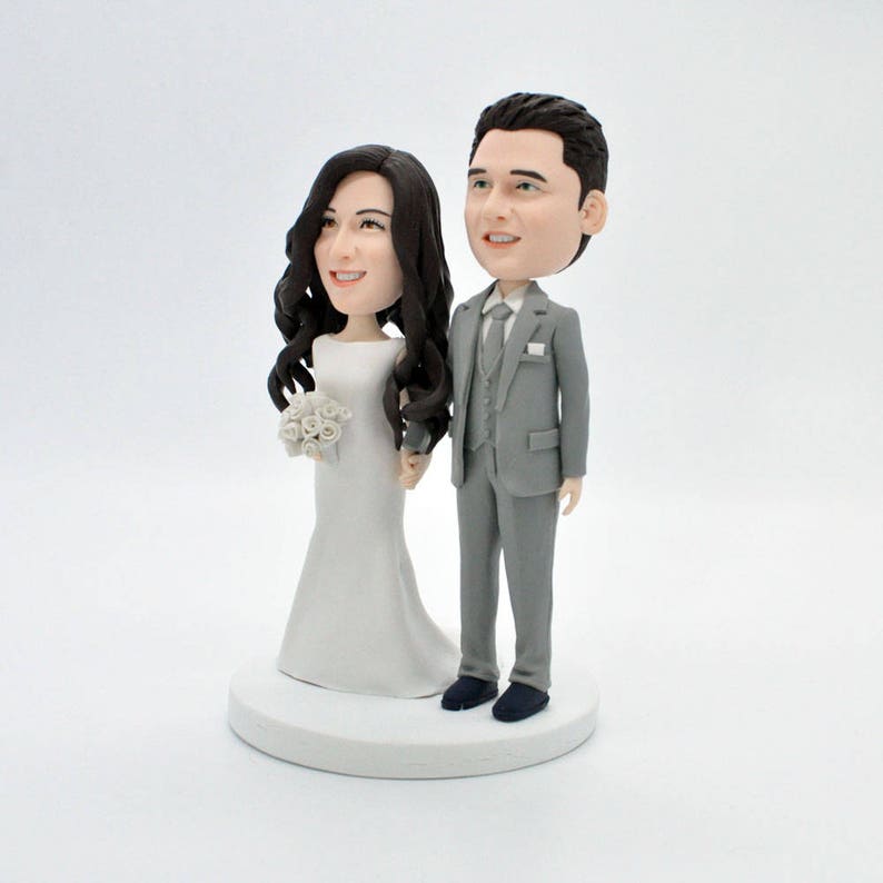 Unique wedding cake topper, personalized cake topper, Bride and groom cake topper, Mr and Mrs cake topper image 2