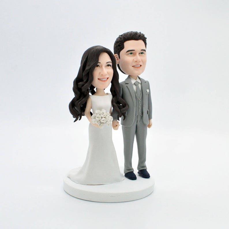 Unique wedding cake topper, personalized cake topper, Bride and groom cake topper, Mr and Mrs cake topper image 3