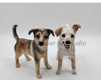 Topo de bolo de casamento personalizado para animais de estimação: estatueta personalizada de cão e gato