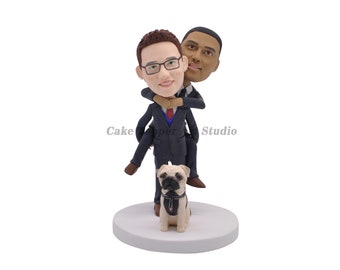 Gay Wedding Toppers, same sex cake topper,2 grooms cake topper,Custom bobblehead,gay cake topper,gay man wedding, gay cake,gay wedding,