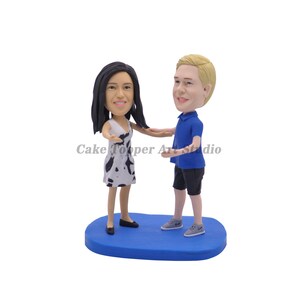 Personalized Wedding Cake Topper: Custom Bride and Groom Bobblehead