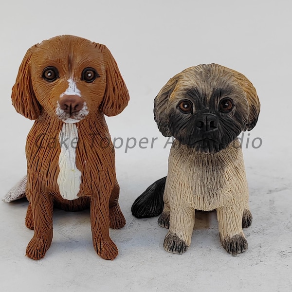 Personalized Pet Wedding Cake Topper: Custom Dog & Cat Figurine